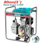 Motopompa diesel TOTAL 3 inch, 80 mm, 5.5 CP, debit 1000 l/min