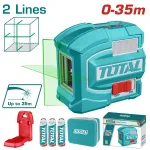Nivela cu laser verde TOTAL, 2 linii, 0-35 m, autonivelanta