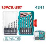 Set 15 burghie HSS 4341 pentru metal si inox subtire TOTAL