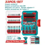 Set 33 piese TOTAL pentru masina de insurubat cu impact, biti si tubulare