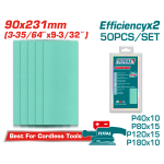 Set 50 foi smirghel TOTAL 90x231 mm, granulatii mixte pentru slefuire