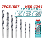Set 7 burghie pentru metal TOTAL HSS 4341, 2-6 mm