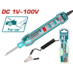 Tester tensiune auto TOTAL DC 1-100V digital cu afisaj si lanterna