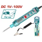 Tester tensiune auto TOTAL DC 1-100V digital cu afisaj si lanterna