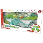 Puzzle alfabet din lemn Hape cu animale salbatice, 26 piese, 3 ani+