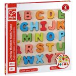 Puzzle alfabet din lemn Hape Chunky, 27 piese, multicolor, 3+ ani