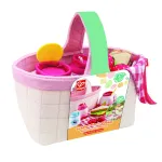 Coșuleț de picnic Hape cu accesorii textile moi pentru copii 18 luni+