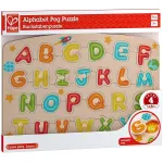 Puzzle din lemn cu litere Hape, alfabet colorat, 27 piese, 3+ ani