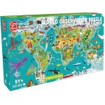 Puzzle educativ Hape Turul Lumii, 100 piese, copii 5+