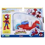 Set Spidey cu motocicletă și figurină Marvel, 10 cm, pentru copii 3+ ani