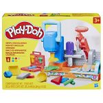 Banc de lucru Play-Doh cu scule si plastilina, 5 culori, 3+