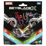Set Beyblade X Marvel cu Spider-Man si Venom, 2 titirezi si 2 lansatoare