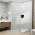 Paravan duș walk-in 120x195 cm din sticlă securizată satin 8 mm