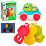 Jucarie bebe masinuta cu chei muzicale, lumini si dentitie, 9+ luni