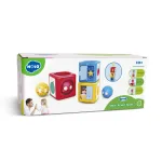 Joc de sortare pentru bebelusi cu sfere colorate si cuburi educative 9m+