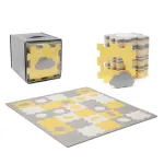 Covoraș de joacă Kinderkraft Luno Shapes din spumă, puzzle 3D, galben