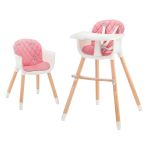 Scaun de masa Kinderkraft Sienna 2 in 1, roz, pentru copii 6 luni+