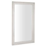 Oglindă baie retro din lemn masiv, 70x115 cm, alb antic