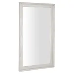 Oglindă baie retro din lemn masiv, 70x115 cm, alb antic