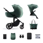 Carucior 2 in 1 Kinderkraft Prime 2 Dark Green, 0-22 kg