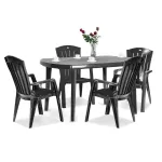 Set mobilier de grădină Curver Eltorini 4+1, grafit, masă și 4 scaune