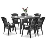 Set mobilier de grădină Curver Eltorini 6+1 grafit, masă și 6 scaune