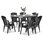 Set mobilier de grădină Curver Eltorini 6+1 grafit, masă și 6 scaune