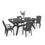 Set mobilier de grădină Curver Baltorini 4+1, grafit, masă și 4 scaune