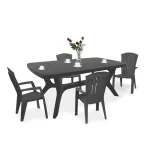 Set mobilier de grădină Curver Baltorini 4+1, grafit, masă și 4 scaune