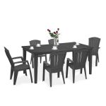 Set mobilier de grădină Curver Futorini 6+1, grafit, aspect lemn