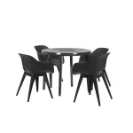 Set mobilier de grădină Curver Likola 4+1, masă rotundă și 4 scaune, grafit