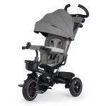 Tricicletă Kinderkraft SPINSTEP 5 în 1 cu scaun rotativ 360°, gri