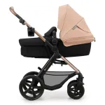 Cărucior 3 în 1 Kinderkraft MOOV 2 Sand Beige cu scoică auto