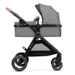 Cărucior Kinderkraft ESME 3 în 1 cu scoică auto, Moonlight Grey