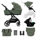 Carucior Kinderkraft YOXI 3 in 1 cu scoica Mink Pro, Mistic Green