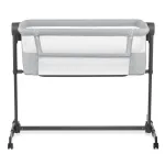 Pătuț co-sleeper Kinderkraft Nestee Up 2, 2 în 1, gri deschis