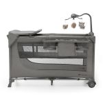 Pătuț pliabil de călătorie Kinderkraft Joy2 cu accesorii, Dark Grey