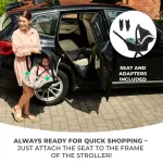 Cărucior Kinderkraft NEWLY 3 în 1, gri deschis, cu scoică auto inclusă