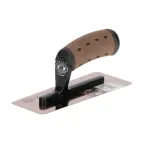 Gletiera inox, venetiana, trapezoidala, 20x8x7 cm x 0.65 mm, maner piele Alcantara, Olejnik GartenVIP DiyLine