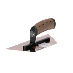 Gletiera inox, venetiana, trapezoidala, 24x13x10 cm x 0.65 mm, maner piele Alcantara, Olejnik GartenVIP DiyLine