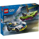 LEGO City Urmărire cu mașina de poliție și mașina puternică 60415