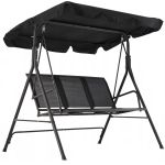 Leagan balansoar gradina Sersimo Textilene, 3 locuri, 260kg, negru Household NewTrend