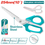 Foarfecă profesională TOTAL 254 mm din oțel inoxidabil, cu marcaj