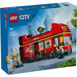 LEGO City Autobuz turistic rosu cu etaj 60407 pentru copii 7+