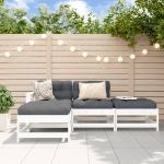 Set mobilier relaxare de grădină, 4 piese, alb, lemn masiv pin GartenMobel Dekor