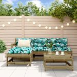 Set mobilier relaxare pentru grădină 5 piese lemn de pin tratat GartenMobel Dekor