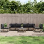 Set mobilier de grădină cu perne, 7 piese, antracit, poliratan GartenMobel Dekor