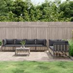 Set mobilier de grădină cu perne, 8 piese, antracit, poliratan GartenMobel Dekor