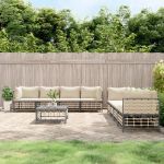 Set mobilier de grădină cu perne, 9 piese, antracit, poliratan GartenMobel Dekor