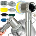 Perie electrica "5-in-1" cu 5 accesorii de curatare pentru baie, podea, rosturi faianta, piscina, cu afisaj cu LED si incarcare USB FAVLine Selection